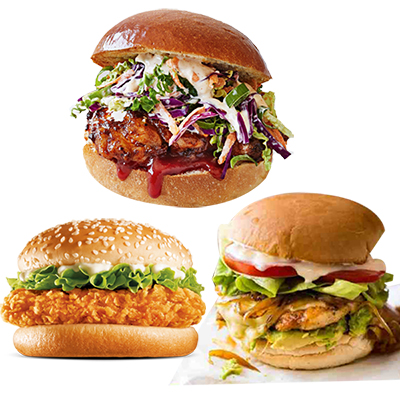 "3 Chicken Burgers (Mint, Caramelized, Bbq) (BOB) - Click here to View more details about this Product
